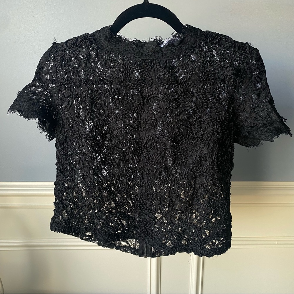ZARA Black Lace Top Size S